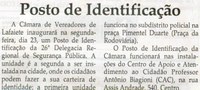 Posto de Identificação. Jornal Correio da Cidade, Conselheiro Lafaiete, 21 jun. 2008, p. 7.