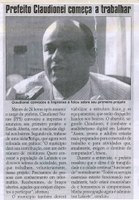 Prefeito Claudionei começa a trabalhar. Correio de Minas, Conselheiro Lafaiete, 14 jun. 2008, p. 02.