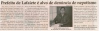 Prefeito de Lafaiete é alvo de denúncia de nepotismo. Jornal Correio da Cidade, Conselheiro Lafaiete, 28 mai a 03 jun. 2016, 1319ª ed., Caderno Política, p. 6.