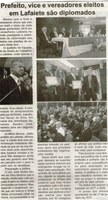 Prefeito, vice e vereadores eleitos em Lafaiete são diplomados. Jornal Expressão regional, Conselheiro lafaiete, 17 a 23 dez. 2016, 456-X ed., p. 10.