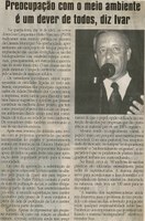 Preocupação com o meio ambiente é um dever de todos, diz Ivar. Jornal Correio da Cidade, Conselheiro Lafaiete, 01 mai.  2010, p. 02.