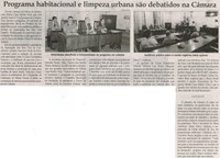 Programa habitacional e limpeza urbana são debatidos na Câmara. Jornal Correio da Cidade, Conselheiro Lafaiete, 13 set. 2014, p. 2.