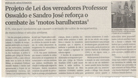 Projetos de Lei dos vereadores Professor Oswalso e Sandro José reforça o combate às 'motos barulhentas'. Jornal Correio da Cidade, Conselheiro Lafaiete, 21 a 27 dez. 2024, 1762ª ed., Política, p. 4.