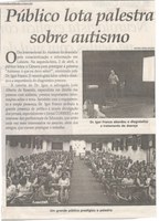 Público lota palestra sobre autismo. Jornal Correio da Cidade, Conselheiro Lafaiete ,14 abr. 2018 a 20 abr. 2018, 1417ª ed., p. 34