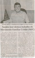 Sandro José destaca trabalho do Movimento Familiar Cristão (MFC). Jornal Correio da Cidade, Conselheiro Lafaiete, 14 mar. 2015, p. 02.