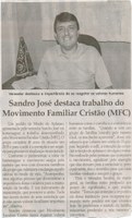 Sandro José destaca trabalho do Movimento Familiar Cristão (MFC). Jornal Correio da Cidade, Conselheiro Lafaiete,  14 mar. 2015, p. 02.