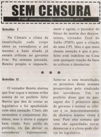 Rebelião I; Rebelião II. Correio de Minas, Conselheiro Lafaiete, 07 mar. 2015, Sem Censura, p. 03.