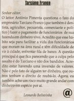 Tarciano Franco. Jornal Correio da Cidade, Conselheiro Lafaiete,  07a 13 nov. 2015., 1290ª ed., Caderno Opinião, p. 9. 