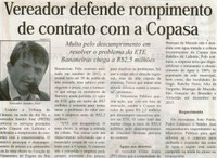  Vereador defende rompimento de contrato com a COPASA: multa pelo descumprimento em resolver o problema da ETE Bananeiras chega a R$2,5 milhões. Correio de Minas, 20 jun. 2015, 408ª ed. p. 8.