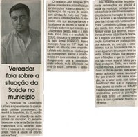Vereador fala sobre a situação da Saúde no município. Jornal Correio da Cidade, Conselheiro Lafaiete,17 mar. 2012, p. 04.