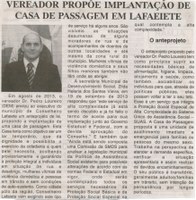 Vereador propõe implantação de casa de passagem em Lafaiete. Jornal Nova Gazeta, Conselheiro Lafaiete, 27 mar. 2015, 834ª ed., p. 07.