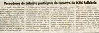 Vereadores de Lafaiete participam do Encontro do ICMS Solitário. Jornal Nova Gazeta, Conselheiro Lafaiete, [01 set. 2007], [s.p.].