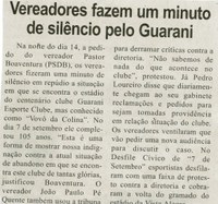 Vereadores fazem um minuto de silêncio pelo Guarani. Correio de Minas, Conselheiro Lafaiete, 19 set. 2015, 418ª ed., ano XIII, p.5.