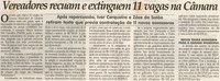 Vereadores recuam e extinguem 11 vagas na Câmara. Jornal Correio da Cidade, Conselheiro Lafaiete, 19 set. 2009, p. 02.