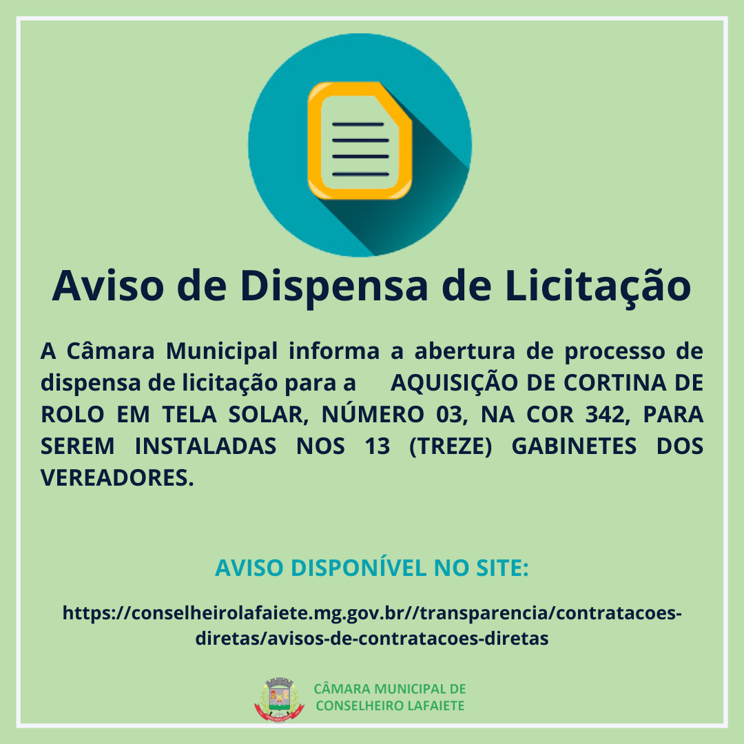 AVISO DE DISPENSA DE LICITAÇÃO