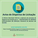 AVISO DE DISPENSA DE LICITAÇÃO