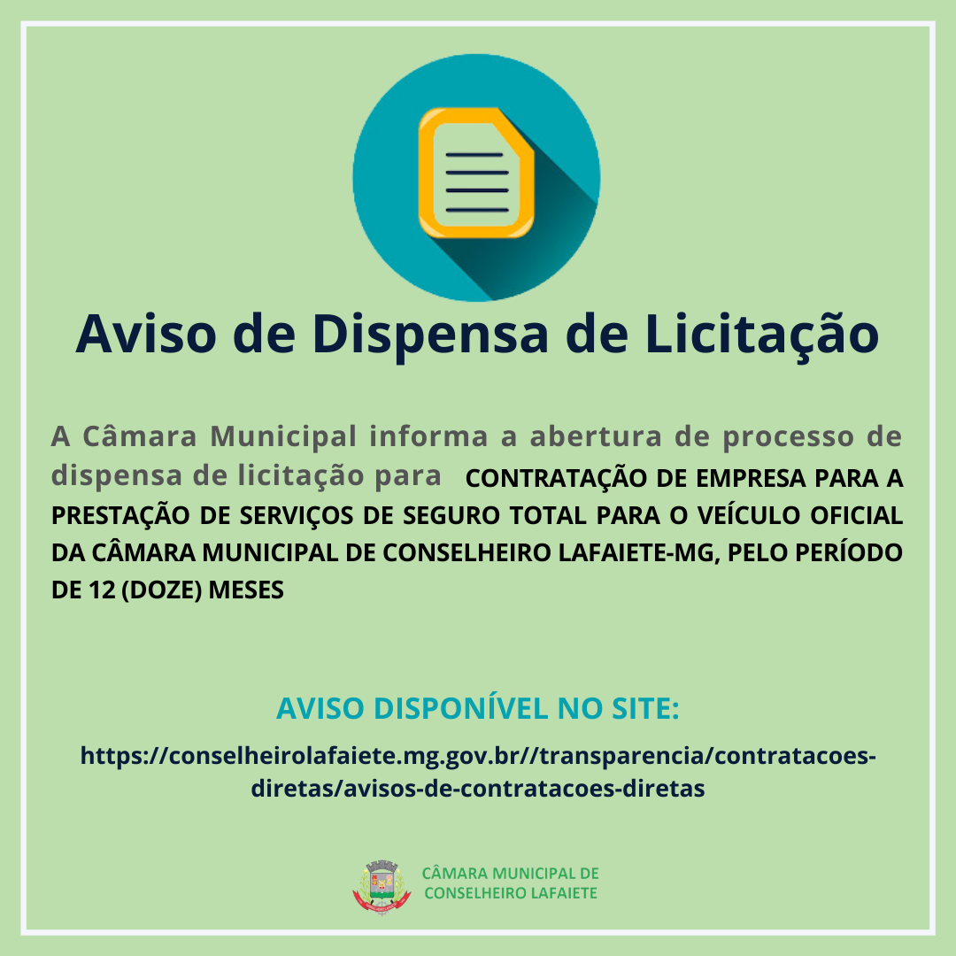 AVISO DE DISPENSA DE LICITAÇÃO