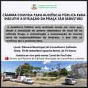 CÂMARA CONVIDA PARA AUDIÊNCIA PÚBLICA